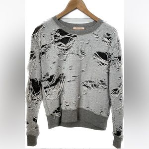 Ripped Gray Sweatshirt Sweet Romeo Nordstrom Size M Medium